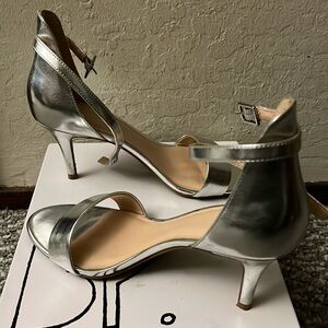Silver strappy 2” BP heels